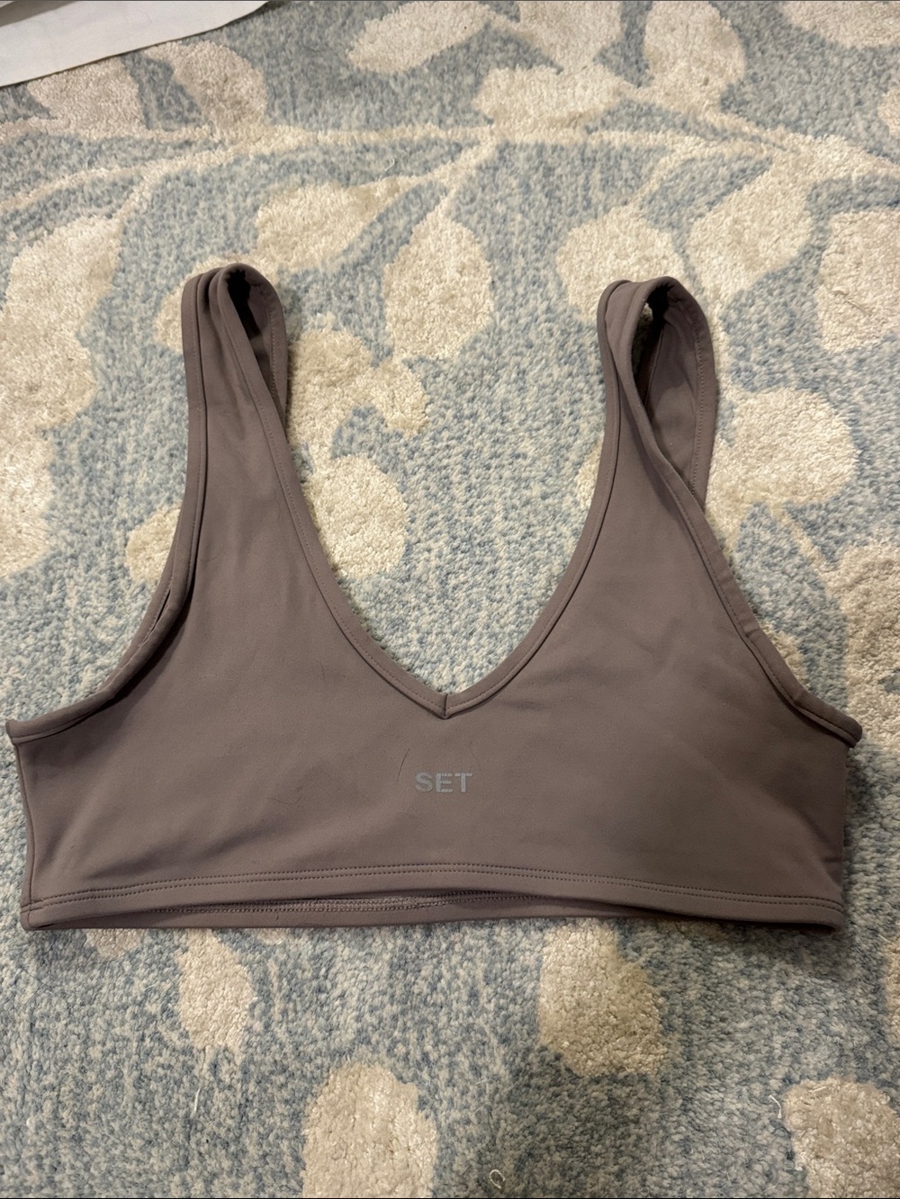 SET Active Mauve Taupe V-Neck Sports Bra